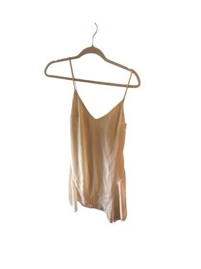 Luvalot Cream Satin Asymmetrical Hem Slip Dress Size 4 / Small (US 4 / AUS 8)